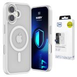 Dūminis dėklas su MagSafe, skirtas Apple iPhone 17 – 3mk HARDY® Hazy MagCase™ White
