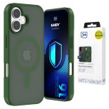 Dūminis dėklas su MagSafe, skirtas Apple iPhone 16 – 3mk HARDY® Hazy MagCase™ Green