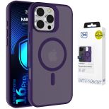 Dūminis dėklas su MagSafe, skirtas Apple iPhone 16 Pro – 3mk HARDY® Hazy MagCase™ Purple