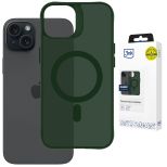 Dūminis dėklas su MagSafe, skirtas Apple iPhone 15 – 3mk HARDY® Hazy MagCase™ Green