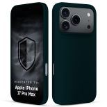 Silikoninis dėklas skirtas Apple iPhone 17 Pro Max - 3mk HARDY® Mellow Case™ Dark Green