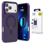 Dūminis dėklas su MagSafe, skirtas Apple iPhone 17 Pro Max – 3mk HARDY® Hazy MagCase™ Purple