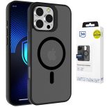 Dūminis dėklas su MagSafe, skirtas Apple iPhone 15 Pro Max – 3mk HARDY® Hazy MagCase™ Black