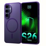 Dūminis dėklas su MagSafe, skirtas Samsung Galaxy S26+ – 3mk HARDY® Hazy MagCase™ Purple