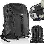 16" nešiojamojo kompiuterio kuprinė 3mk HARDY® 360™ Leather su 360° AST™ apsauga – verslo, kelioninė, clamshell