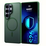 Dūminis dėklas su MagSafe, skirtas Samsung Galaxy S26 Ultra – 3mk HARDY® Hazy MagCase™ Green