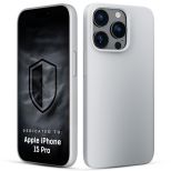 Silikoninis dėklas su MagSafe skirtas Apple iPhone 15 Pro - 3mk HARDY® Mellow MagCase™ Silver-White
