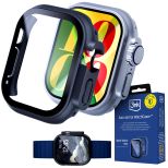 Dėklas su grūdintu stiklu Apple Watch Ultra/ Ultra 2/ Ultra 3 - 3mk Satin Armor WatchCase+™ Black