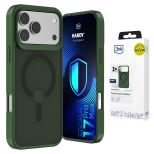 Dūminis dėklas su MagSafe, skirtas Apple iPhone 17 Pro Max – 3mk HARDY® Hazy MagCase™ Green