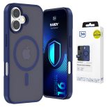 Dūminis dėklas su MagSafe, skirtas Apple iPhone 16 – 3mk HARDY® Hazy MagCase™ Blue