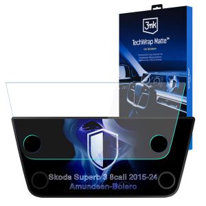 Matinė apsauginė plėvelė navigacijos ekranui, skirta Skoda Superb 3 2015-24 Amundsen-Bolero – 3mk TechWrap Matte™ Center Display