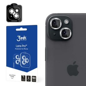 Grūdintas stiklas objektyvui Apple iPhone 15 Plus - 3mk Lens Protection Pro Silver