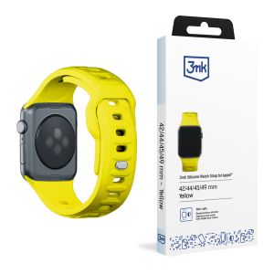 Patiekite „Apple Watch 42/44/45/46/49 mm Yellow (big)“ - 3mk silikoninė apyrankė.