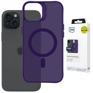 Prieblandžiai dėklas su MagSafe Apple iPhone 15 - 3mk HARDY® Hazy MagCase™ Purple