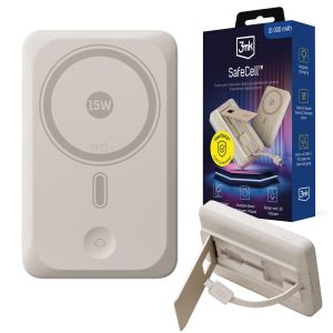 Powerbank 10 000 mAh su MagSafe USB-C PD 3mk SafeCell™ Beige