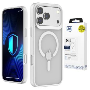 Prieblandžiai dėklas su MagSafe Apple iPhone 17 Pro Max - 3mk HARDY® Hazy MagCase™ White