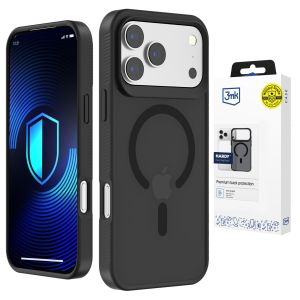 Priešdūminis MagSafe dėklas Apple iPhone 17 Pro Max - 3mk HARDY® Hazy MagCase™ Black