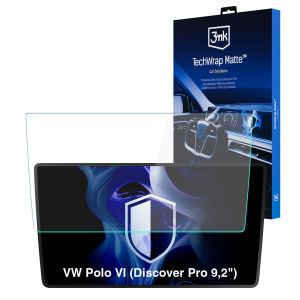 Matinė apsauginė plėvelė navigacijos ekranui VW Polo VI 2018- (Discover Pro 9,2") – 3mk TechWrap Matte™ Center Display