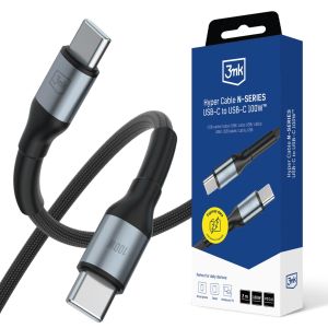 Kabelis 2m 100W 20V/5A 3mk Hyper Cable N-SERIES USB-C į USB-C 100W™ Juodas