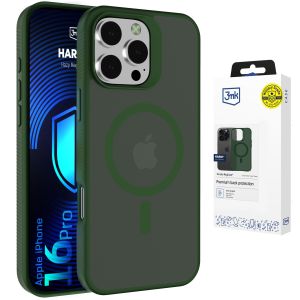 Dūminis dėklas su MagSafe, skirtas Apple iPhone 16 Pro – 3mk HARDY® Hazy MagCase™ Green