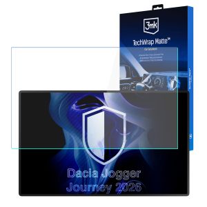 Matinė apsauginė plėvelė navigacijos ekranui, skirta Dacia Jogger Journey 2026 – 3mk TechWrap Matte™ Center Display