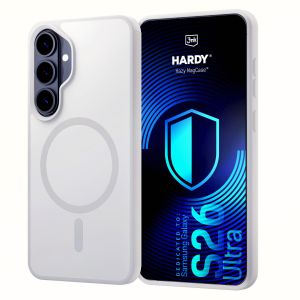 Dūminis dėklas su MagSafe, skirtas Samsung Galaxy S26 – 3mk HARDY® Hazy MagCase™ White