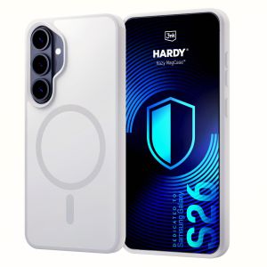 Dūminis dėklas su MagSafe, skirtas Samsung Galaxy S26 – 3mk HARDY® Hazy MagCase™ White