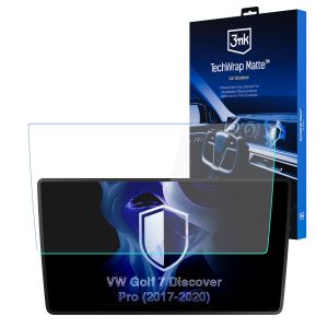 Matinė apsauginė plėvelė navigacijos ekranui, skirta VW Golf 7 Discover Pro 2017-20 – 3mk TechWrap Matte™ Center Display