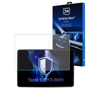 Matinė apsauginė plėvelė navigacijos ekranui Tesla Model 3 2017-24 – 3mk TechWrap Matte™ Center Display