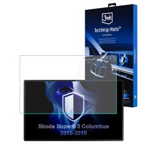 Matinė apsauginė plėvelė navigacijos ekranui, skirta Skoda Superb 3 Columbus 2015-19 – 3mk TechWrap Matte™ Center Display