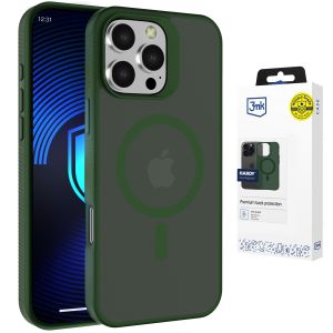 Pržinęta etuį su MagSafe ant Apple iPhone 16 Pro Max - 3mk HARDY® Hazy MagCase™ Green