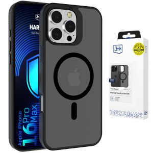 Dūminis dėklas su MagSafe, skirtas Apple iPhone 16 Pro Max – 3mk HARDY® Hazy MagCase™ Black
