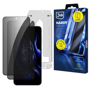 2x Privatumo stiklas su aplikatoriumi ant Samsung Galaxy S25 FE - 3mk Hardy Privzone 9H