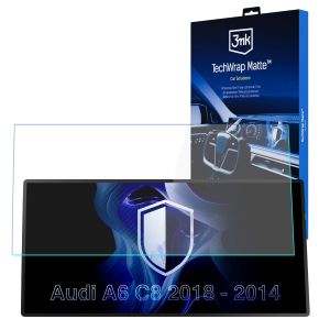 Matinė apsauginė plėvelė navigacijos ekranui, skirta AUDI A6 C8 2018-24 – 3mk TechWrap Matte™ Center Display