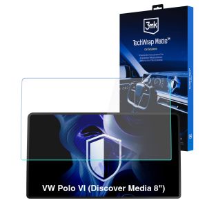 Matinė apsauginė plėvelė navigacijos ekranui VW Polo VI 2018- (Discover Media 8") – 3mk TechWrap Matte™ Center Display