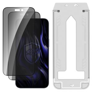 2x Privatumo stiklas su aplikatoriumi ant Apple iPhone 17 Pro - 3mk Hardy Privzone 9H
