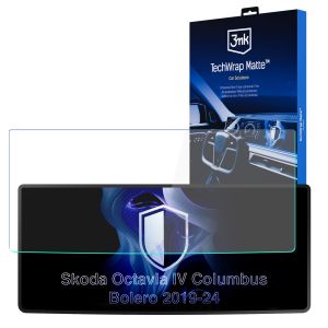 Matinė apsauginė plėvelė navigacijos ekranui, skirta Skoda Octavia IV Columbus-Bolero 2019-24 – 3mk TechWrap Matte™ Center Display