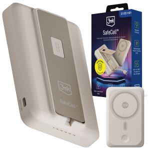 Powerbank 10 000 mAh su MagSafe USB-C PD 3mk SafeCell™ Beige