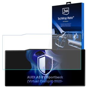 Matinė apsauginė plėvelė navigacijos ekranui AUDI A3 8Y Sportback (Virtual Cockpit) 2020- – 3mk TechWrap Matte™ Center Display