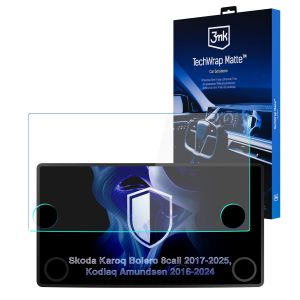 Matinė apsauginė plėvelė navigacijos ekranui, skirta Skoda Kodiaq Amundsen 2016-24 – 3mk TechWrap Matte™ Center Display