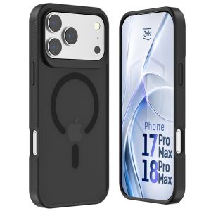 Dūminis dėklas su MagSafe, skirtas Apple iPhone 17 Pro Max/ 18 Pro Max – 3mk HARDY® Hazy MagCase™ Black