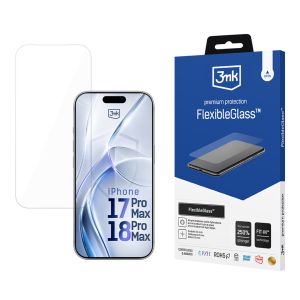 Nedūžtantis hibridinis stiklas, skirtas Apple iPhone 17 Pro Max/ 18 Pro Max – 3mk FlexibleGlass