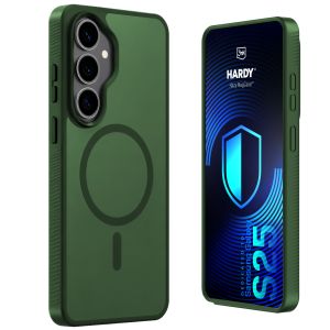 Dūminis dėklas su MagSafe, skirtas Samsung Galaxy S25 – 3mk HARDY® Hazy MagCase™ Green