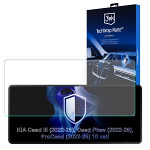 Matinė apsauginė plėvelė navigacijos ekranui Kia Ceed III 2022-26 – 3mk TechWrap Matte™ Center Display