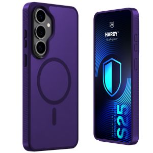 Dūminis dėklas su MagSafe, skirtas Samsung Galaxy S25 – 3mk HARDY® Hazy MagCase™ Purple