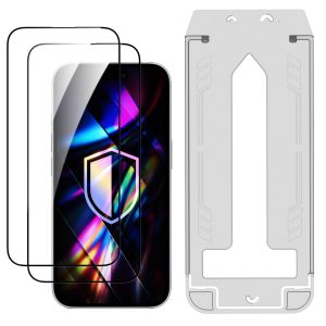 2x Grūdintas stiklas su ProFIT™ aplikatoriumi Apple iPhone 15 Plus/16 Plus – 3mk HARDY® Hardura 9H™