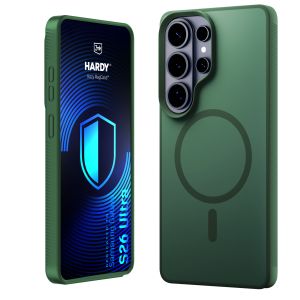 Dūminis dėklas su MagSafe, skirtas Samsung Galaxy S26 Ultra – 3mk HARDY® Hazy MagCase™ Green