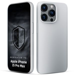 Silikoninis dėklas su MagSafe skirtas Apple iPhone 15 Pro Max - 3mk HARDY® Mellow MagCase™ Silver-White