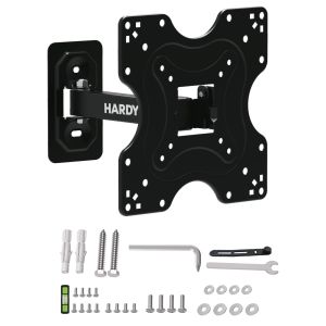 Sieninis laikiklis televizoriui 14-42 colių 3mk HARDY® SlimGrip 20™ - reguliuojamas, sukiojamas, VESA, iki 20 kg