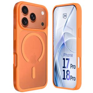 Dūminis dėklas su MagSafe, skirtas Apple iPhone 17 Pro/ 18 Pro – 3mk HARDY® Hazy MagCase™ Orange